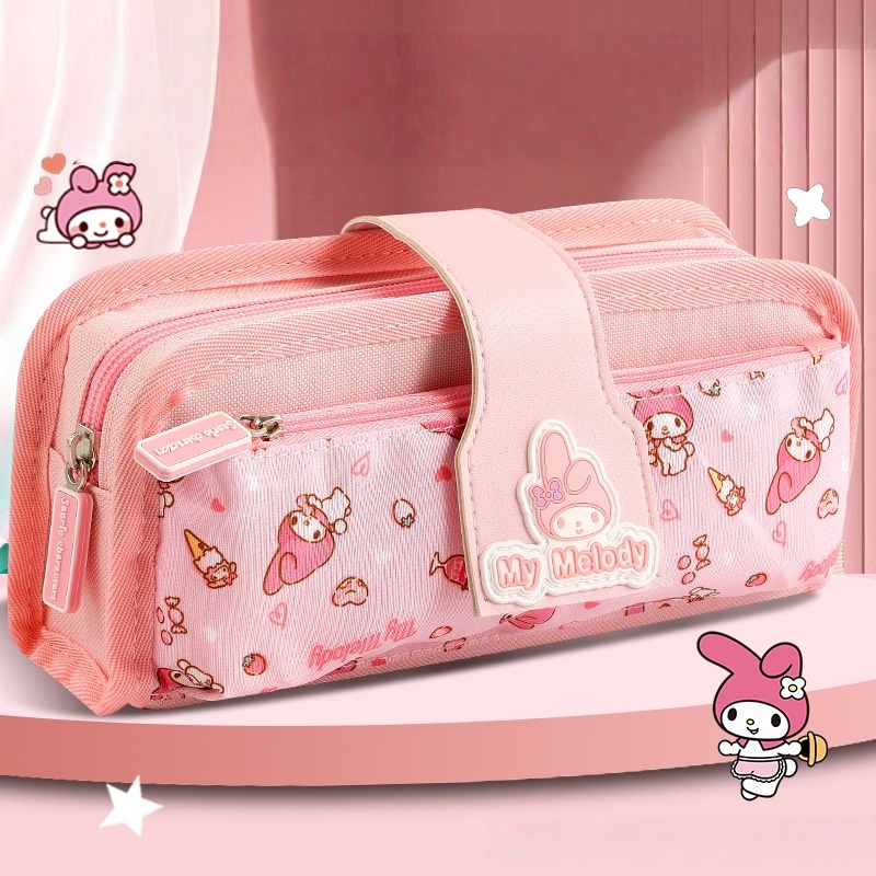 美乐蒂小学生卡通笔袋melody儿童双层大容量铅笔袋高颜值文具盒新