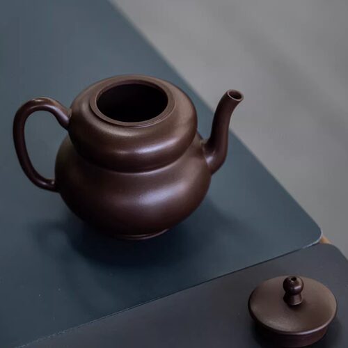 欢喜福禄原矿老紫泥手制茶壶