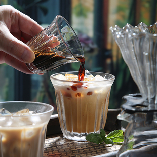 ins风咖啡玻璃杯Dirty咖啡杯拿铁杯美式 澳白杯子钢化杯网红冷饮杯