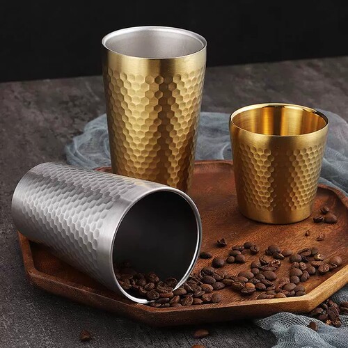 304不锈钢杯子双层隔热杯咖啡杯