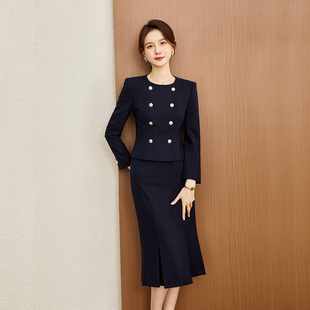 气质女神范鱼尾套裙商务正装 职业装 女2024秋冬新款 套装 两件套 西装