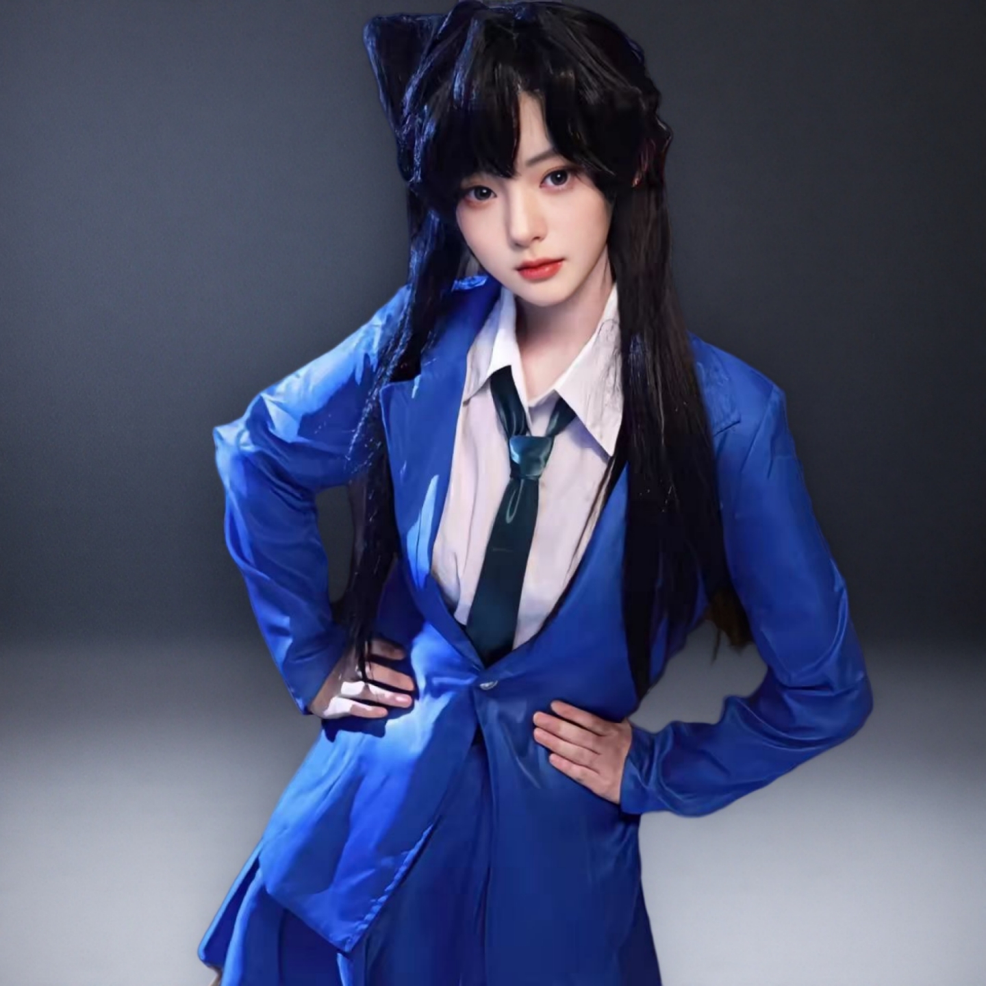 名侦探柯蓝工藤新一二次元漫服装