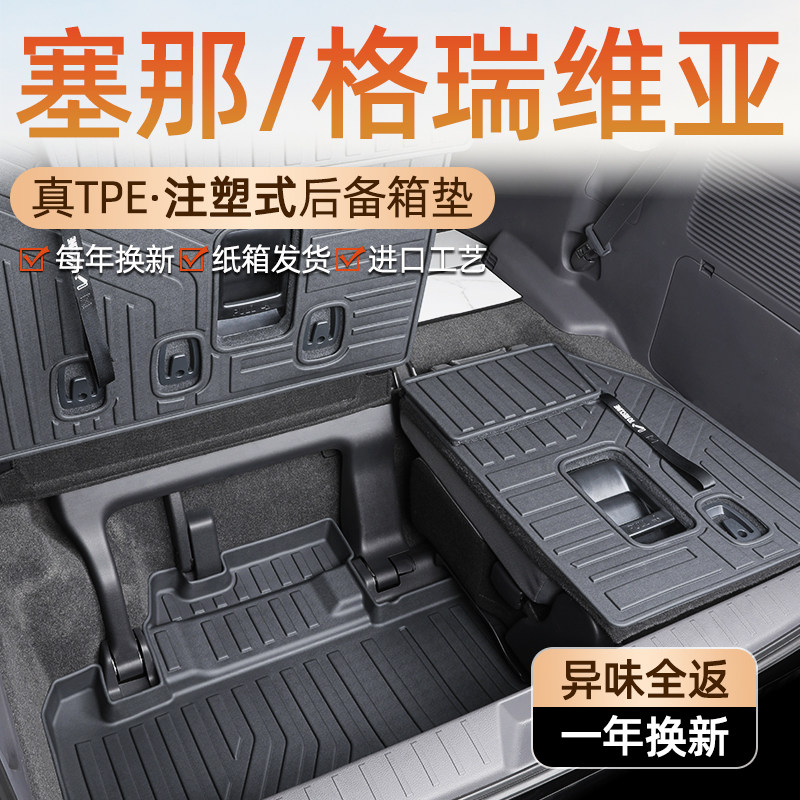 2025款丰田赛那/格瑞维亚专用后备箱垫TPE尾箱垫子用品大全新塞纳