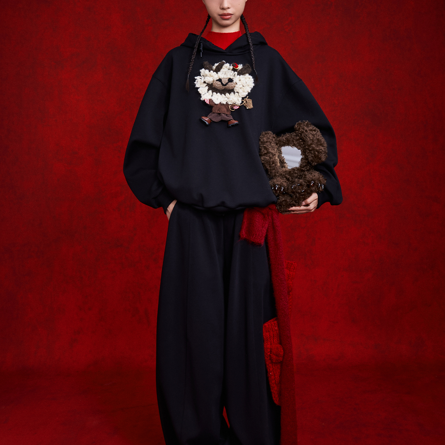 ANGEL CHEN设计师品牌陈安琪 PS26 手钩西部小牦牛多色卫裤