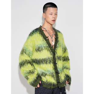 【石凯同款】ANGEL CHEN陈安琪 AW23 初生马海毛条纹提花开衫