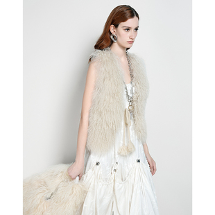 羊毛皮草拼接背心 PS24 ANGEL CHEN陈安琪