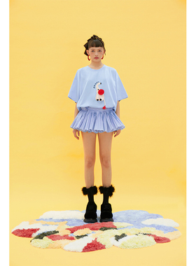 ANGEL CHEN陈安琪朱正廷同款原创设计新款宽松手钩动物短袖夏