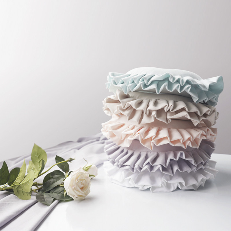 自在之橙记忆棉u型枕 纯色双褶边设计可拆洗  美容院护颈神器