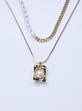 爱迪生珍珠时尚款白色珍珠吊坠3-7mmHLS