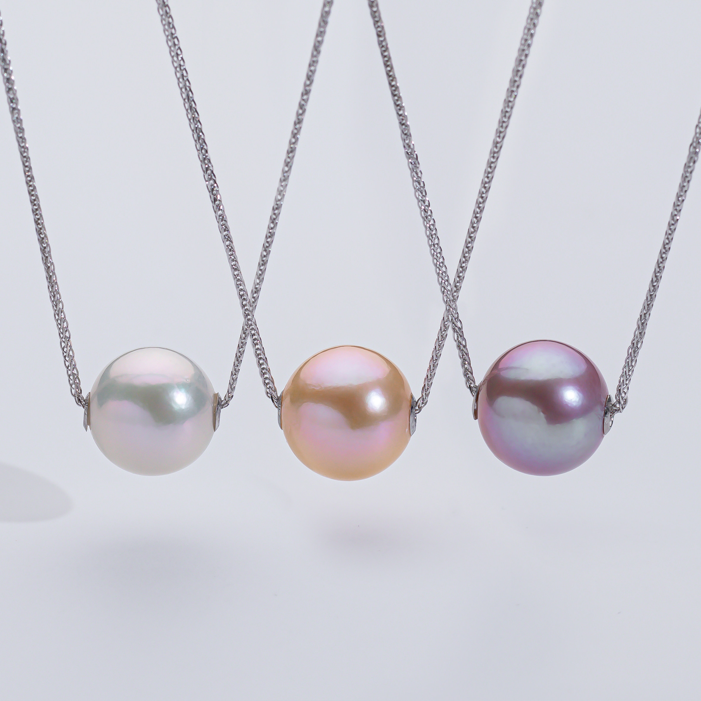 爱迪生珍珠天然淡水珍珠银S925白/紫/中国红珍珠吊坠11-12mm颈饰