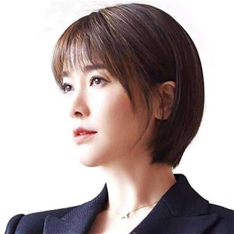 2帅20发型女流行短发r假发女短发0气全头套圆脸气短修
