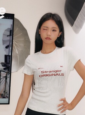 11E “选手T”新疆棉冰感美式复古球服字母印花修身女正肩T恤