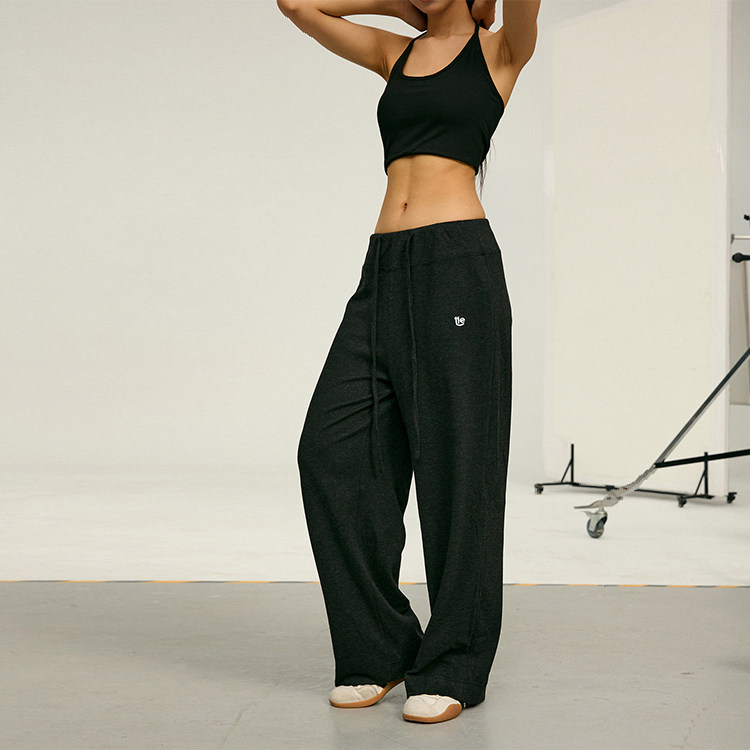 11E 夏季溜溜裤美式复古运动休闲长裤女垂感舒适显瘦亲肤直筒裤