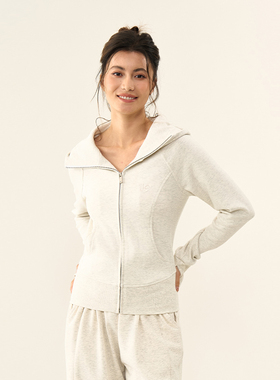 11E 修身刺绣女拉链卫衣美式复古连帽卫衣女新款短款