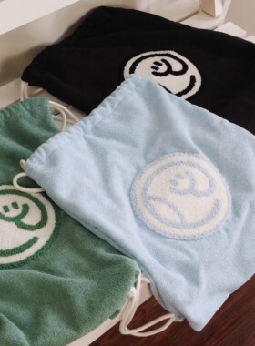 11Estranger可爱卡通笑脸毛巾料网球高尔夫双肩包运动包