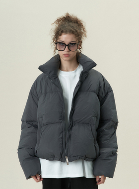 11E 短款肯豆风羽绒300g拉链羽绒服宽松加厚秋冬男女情侣防水外套