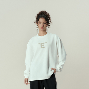 男女上衣 街头字母印花圆领T恤情侣高街宽松休闲纯棉长袖 11E 美式