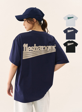 11E 纯棉美式复古字母印花短袖T恤情侣运动休闲T恤