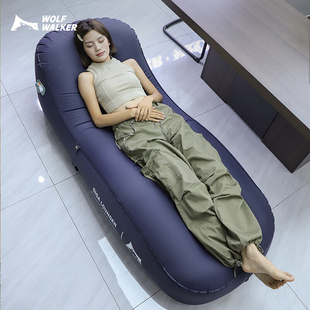 户外懒人一键自动充气沙发办公y室午休沙滩椅家P用休闲陪护充气床