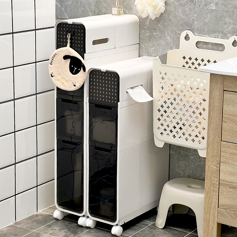 浴室置物架马桶夹缝柜o卫生间收纳洗漱用品姨妈巾纸巾小推车收纳