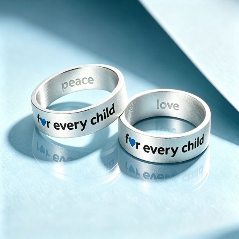 新ins小众公益寓意情侣戒指一对peace love内刻字母戒指纪念指环