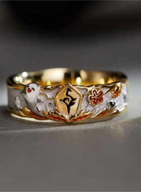 胡桃戒指同人衍生元素戒指动漫游戏周边个性精致指环二次元手作。