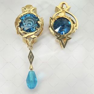 芙宁娜枫丹神之眼锆石耳坠动漫周边游戏二次元cos耳环配饰品