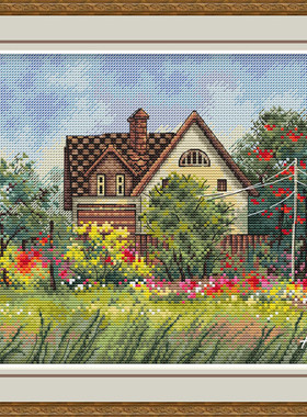 公主绣铺DMC自配套件纯棉线精准印花套件230530花园小房子