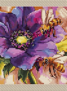 公主绣铺DMC自配套件纯棉线精准印花套件211110花与蜜蜂03