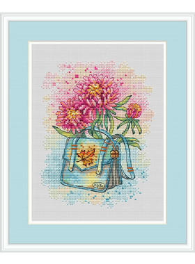 公主绣铺DMC自配套件纯棉线精准印花套件220919花花与包包02