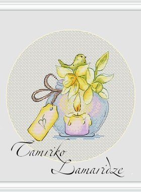 公主绣铺DMC自配套件纯棉线精准印花套件220115小瓶子花朵春天春