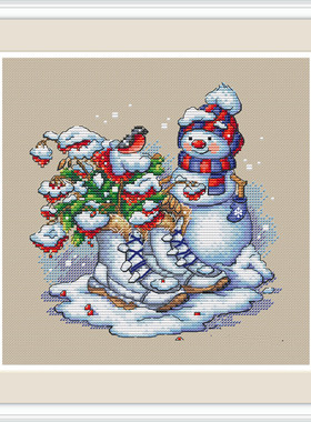 公主绣铺DMC自配套件纯棉线精准印花套件210823四季花朵鞋子冬季