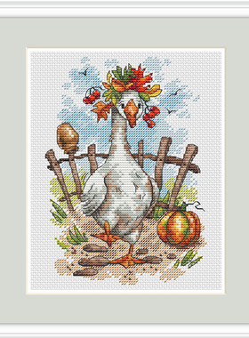 公主绣铺DMC十字绣自配套件纯棉线精准印花套件231020秋天的大鹅