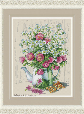 公主绣铺DMC自配套件纯棉线精准印花套件200626清新花瓶