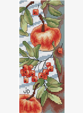 公主绣铺DMC自配十字绣纯棉线精准印花自配套件231110书签-苹果