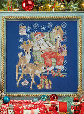 公主绣铺DMC自配十字绣纯棉线精准印花套件送saga240229圣诞老人