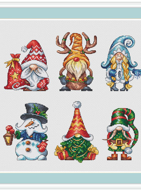 公主绣铺DMC自配套件纯棉线精准印花套件211213圣诞小矮人