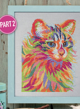 公主绣铺DMC自配套件纯棉线精准印花套件230907彩色猫咪