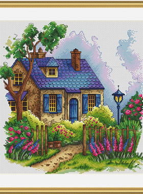 公主绣铺DMC自配套件纯棉线精准印花套件230305花园小房子