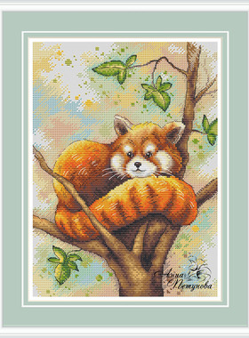 公主绣铺DMC自配套件纯棉线精准印花套件220412小熊猫小猫熊