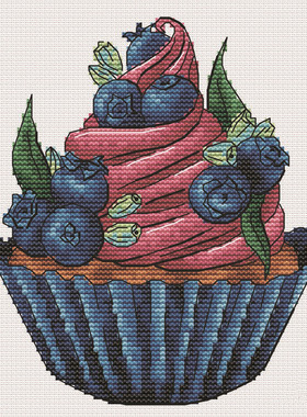 公主绣铺DMC自配套件纯棉线精准印花套件200516水果蛋糕蓝莓