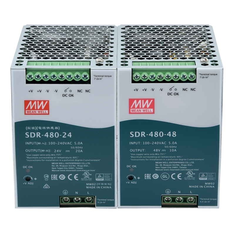 明纬SDR-480W导轨开关电源24V48V