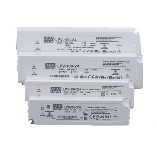 LPV20/35/60/100/150明纬220转24v12v防水LED电源 灯箱广告变压器