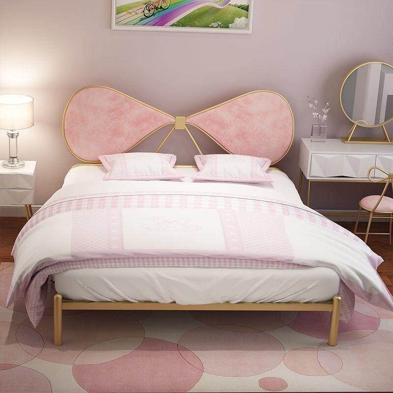 单人网红铁艺卧室床蝴蝶结现代公主民宿现代双人床铁架床ins北欧,住宅家具,铁艺/钢木床,淘宝优惠券,粉丝福利购,淘宝优惠卷