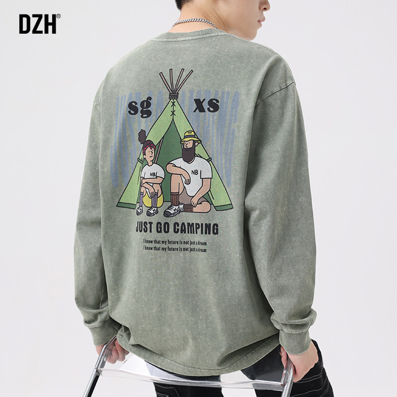 DZH男士打底衫长袖t恤男纯棉春秋款上衣潮牌衣服卫衣男款春季体恤