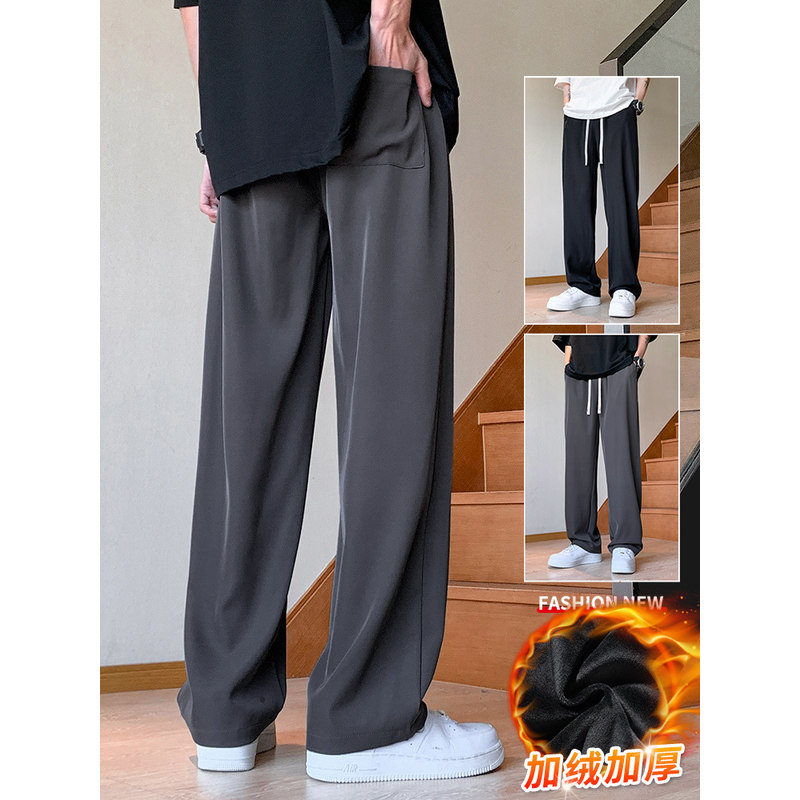 2026新款夏季薄款美式直筒休闲裤男款宽松阔腿裤冰丝运动裤子男士