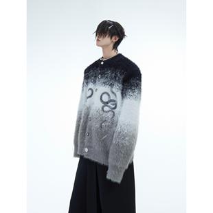 男 小众防貂毛撞色渐变毛衣宽松慵懒针织衫 ArguE CulturE蛇年限定