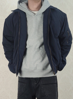 AWRB美式复古cleanfit翻领刺绣棉服男宽松休闲百搭简约外套