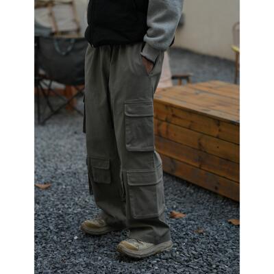 Procano24AW多口袋直筒宽松军裤日系休闲复古重磅百搭工装裤男潮