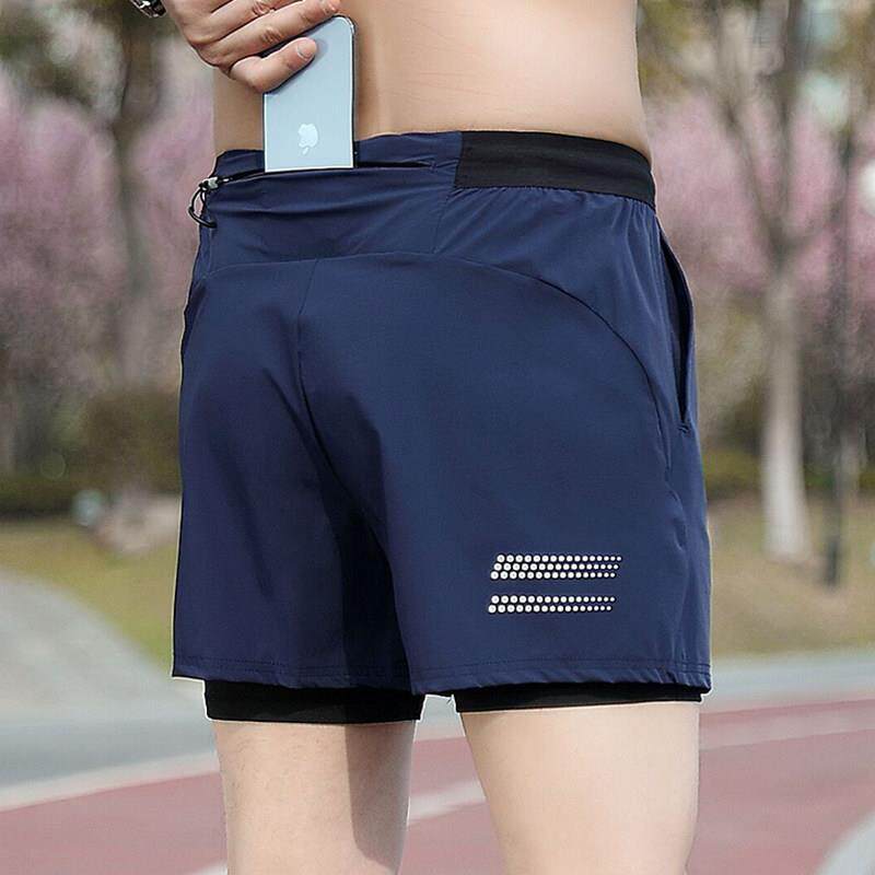 可放手机专业马拉松专用冰丝速干 干跑步短裤男士运动夏季薄款三